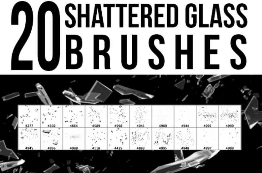 20 Shattered Glass Brushes ABR