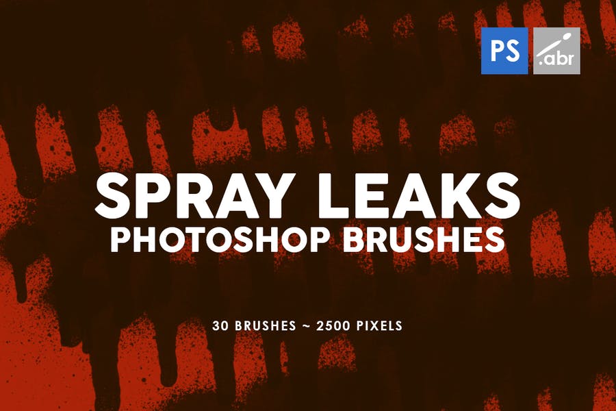 30 Spray Leaks Photoshop Brushes