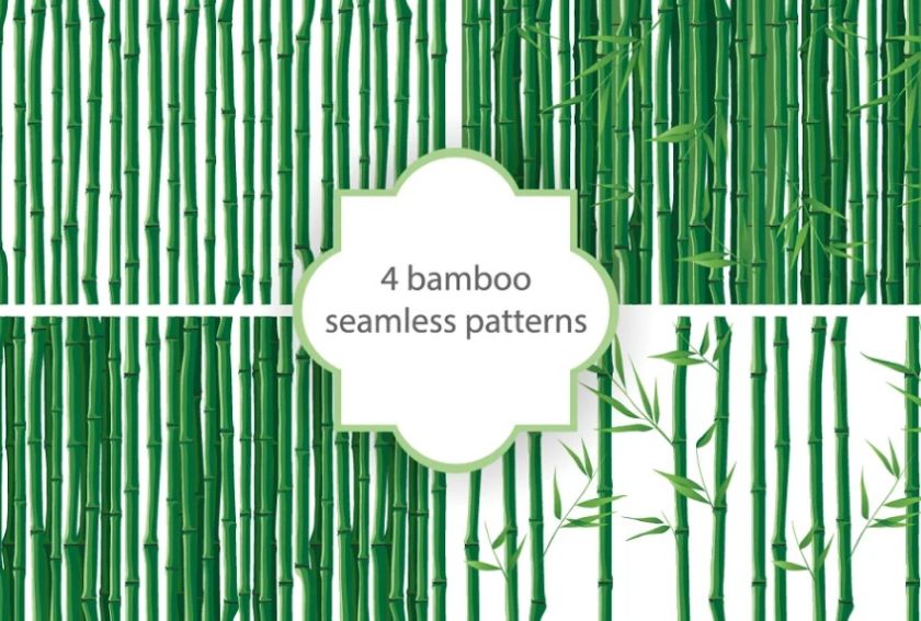 4 Seamless Bamboo Pattern Designs