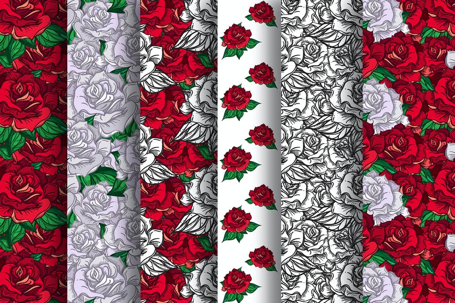 6 Romantic Roses Pattern Designs