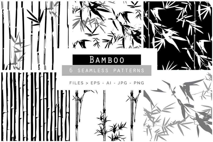 6 Seamless Bambool Pattern Designs