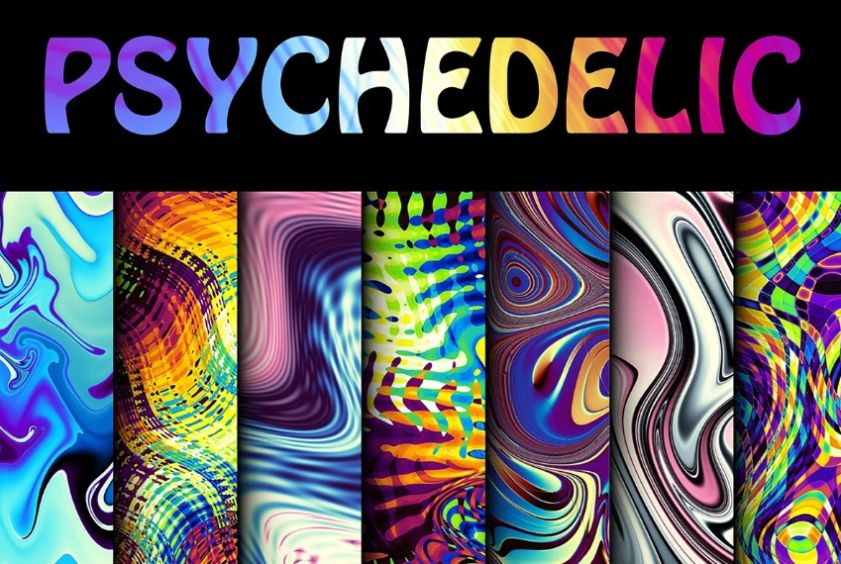 70 Psychedelic Vector Patterns Set