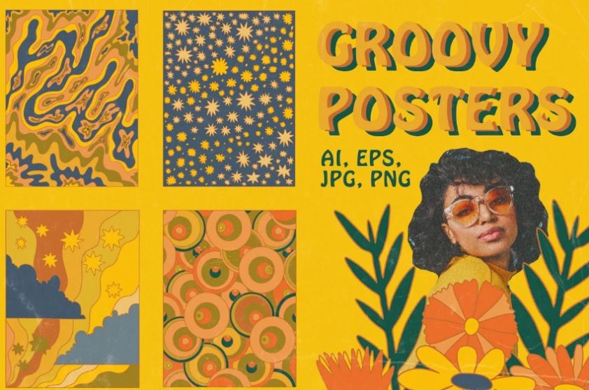 70s Groovy Retro Pattern Designs