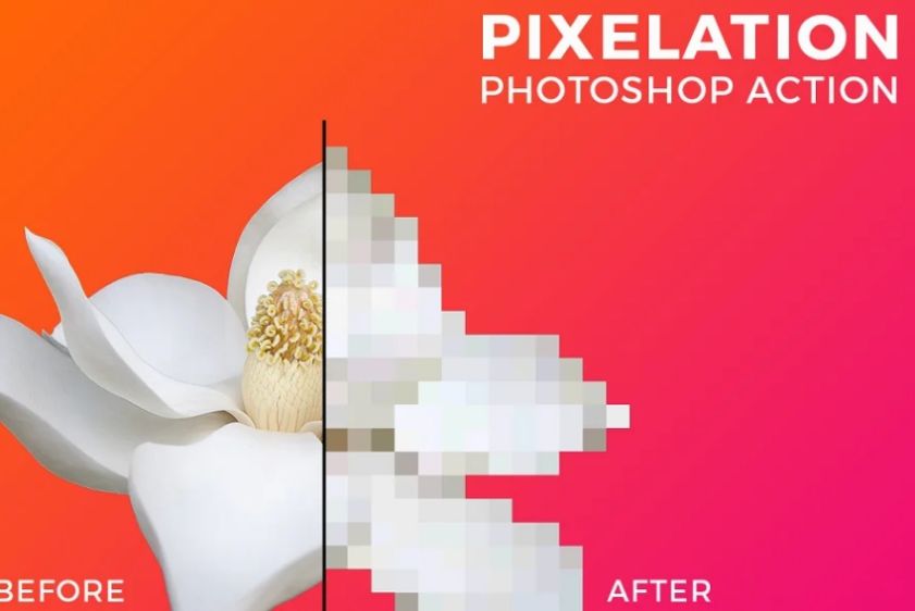 Pixelation Photoshop Action Effect