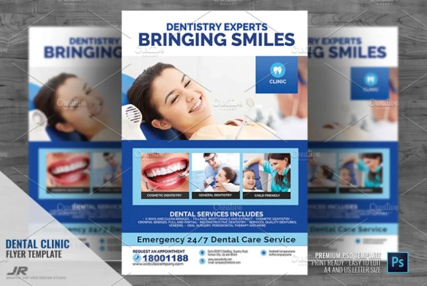 A4 Dental Clinic Flyer Template