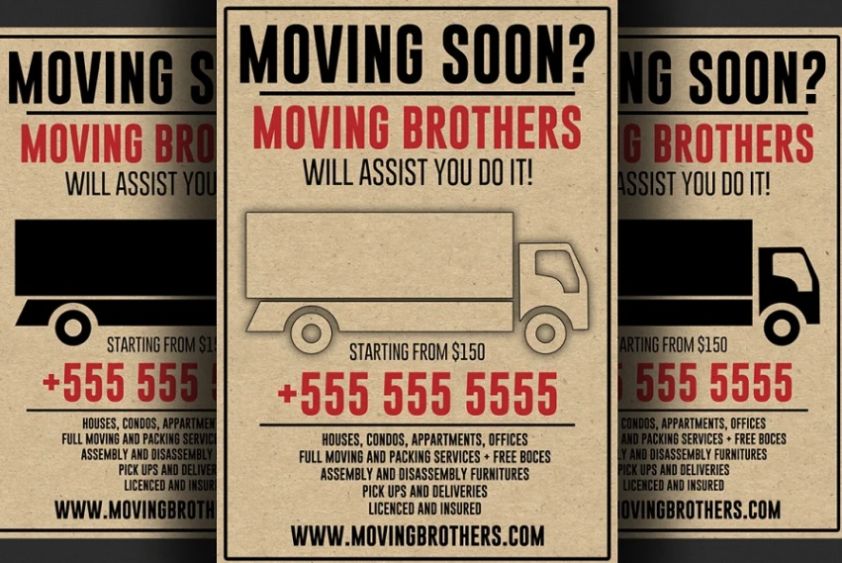 A4 Moving Company Flyer Design