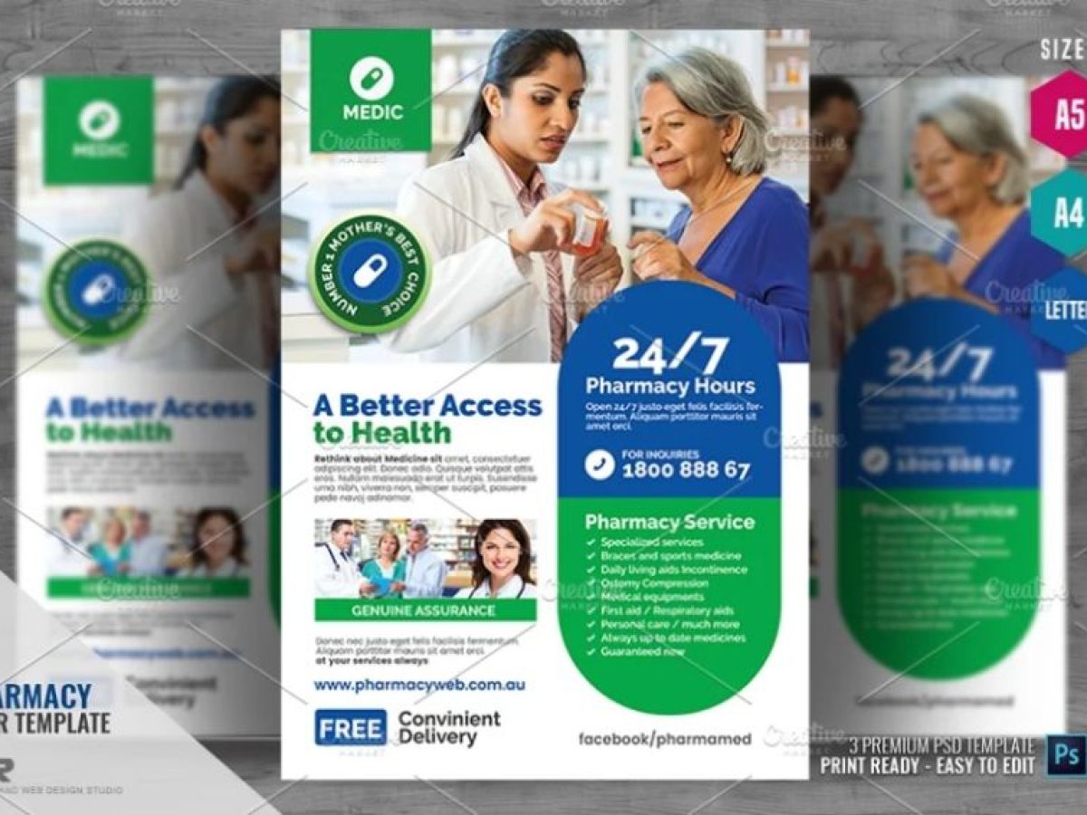 22+ Pharmacy Services Flyer Template Free Download - Graphic Cloud Inside Pharmacy Brochure Template Free