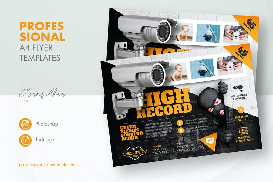 A4 Security Ad Flyer Template