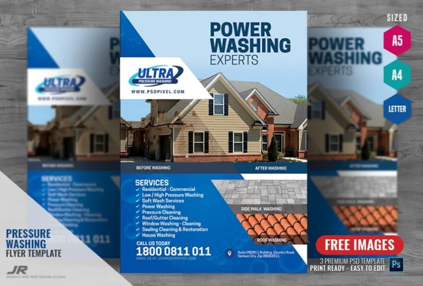 A4 and A5 Washing Flyer Template