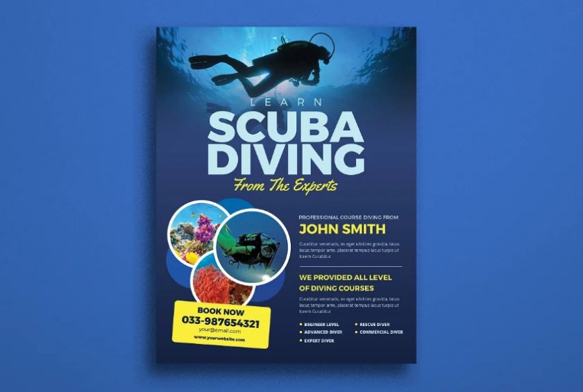 Ai and PSD Scuba Diving Flyer Template