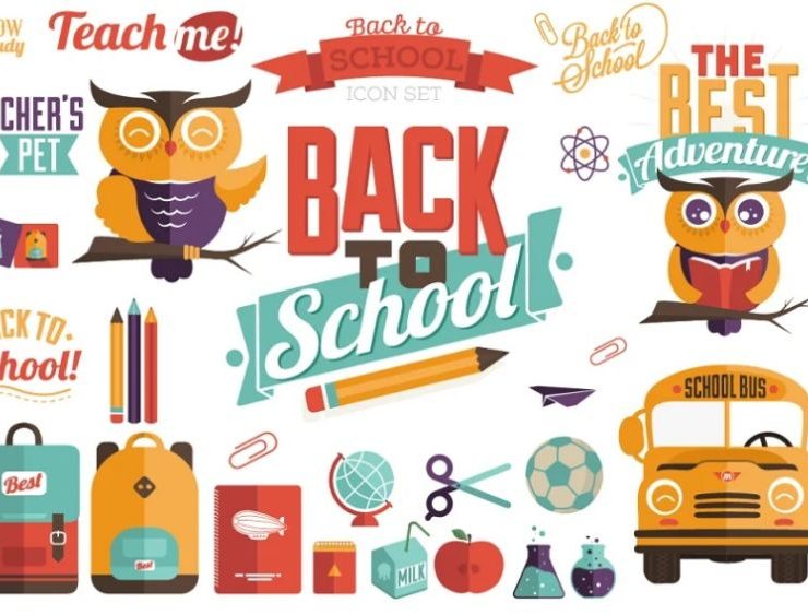 15+ School Objects Illustration Vector Cliparts Download