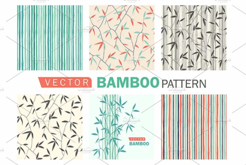 Bamboo Leaves Vector Pattern Design
