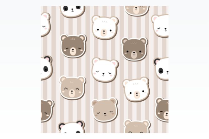 Bear Face Pattern Design
