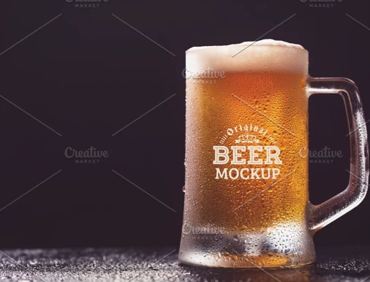 Beer Glass Mockup PSD