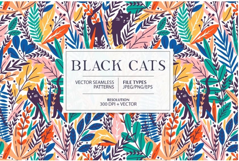 Black Cats Pattern Design
