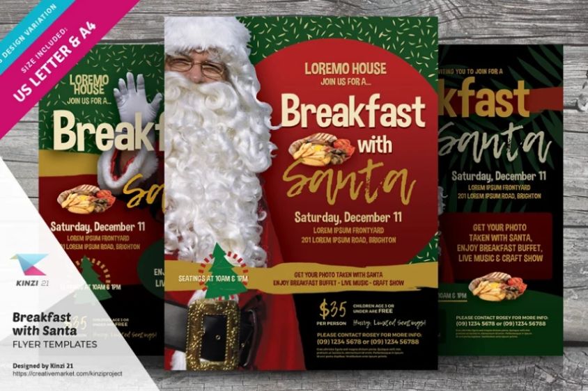 Breakfast with Santa Flyer Templates