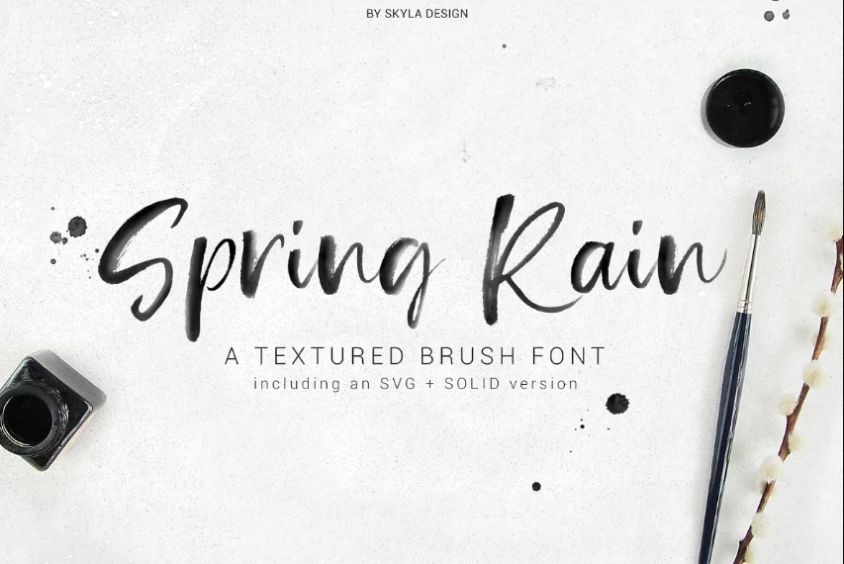 Brush Style Watercolor Typeface