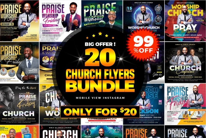 Creative Church FlyerTemplate Bundle