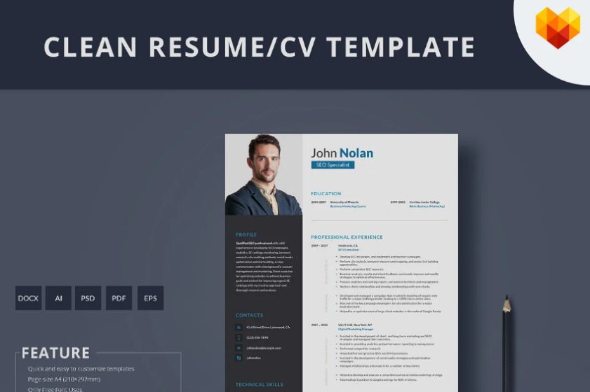 Clean SEO Specialist Resume Template