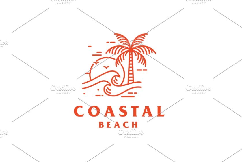Coastal Beach Logo Template