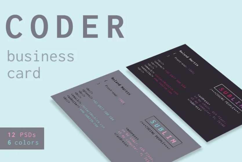 Code Style Business Card Template