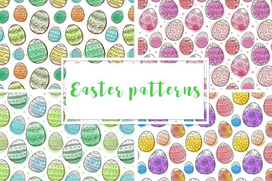 Colorful Easter Eggs Pattern Design
