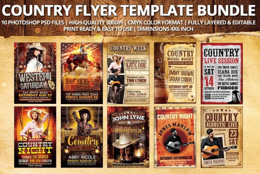 Country Flyer Templates Bundle