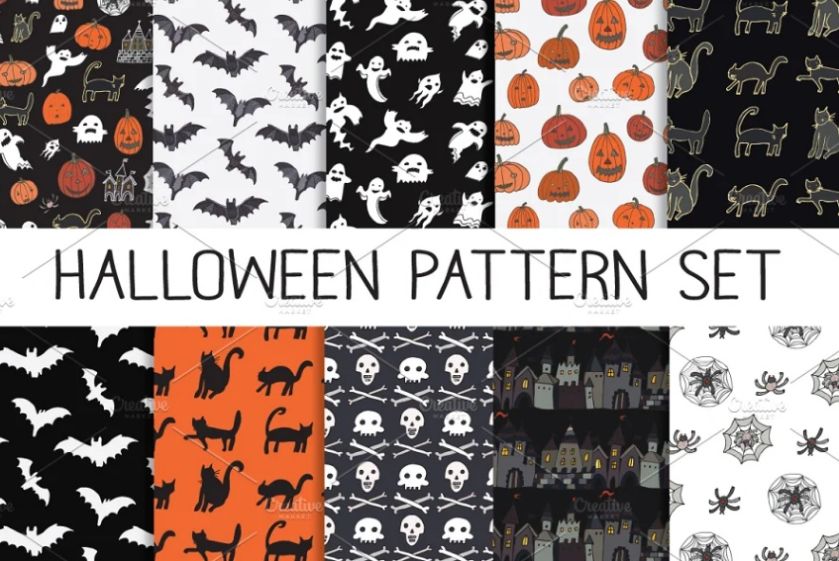Creative Halloween Patterns Set