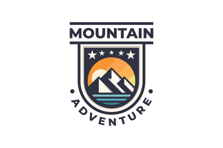 Creative Mountain Badge Logo