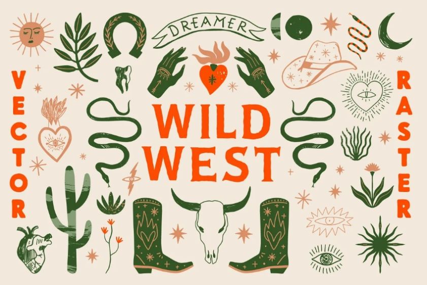 Creative Wild West Illustration Bundle