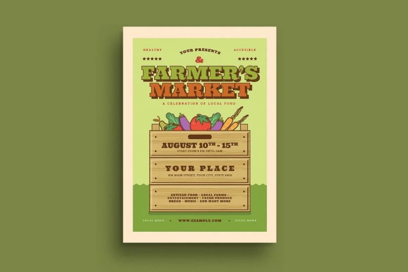 Editable Farmers Market Poster Template