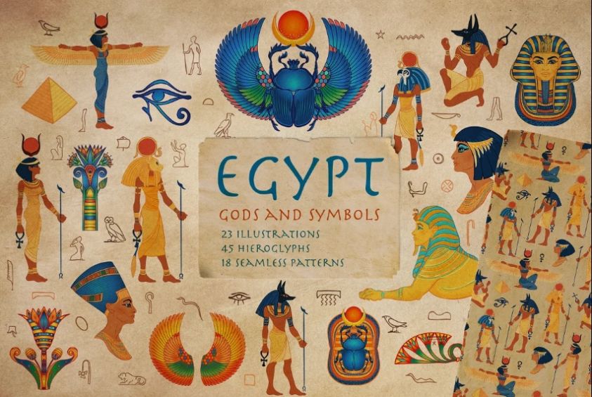 Egypt Gods and Symbols Vectors