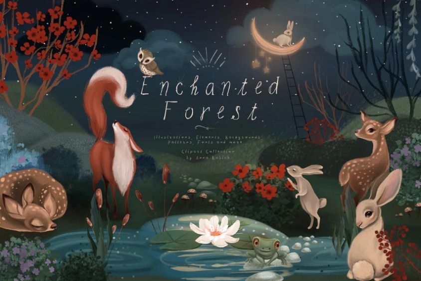 Enchanted Forest Patterns Set