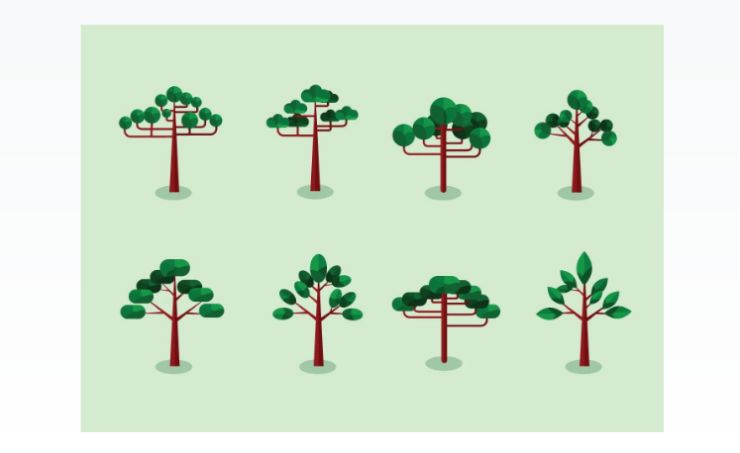 Flat Trees Vector Design