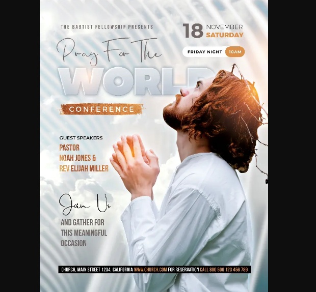 Free Church Event Flyer PSD