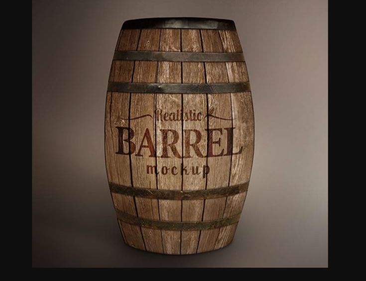 Free Wooden Barrel Mockup PSD