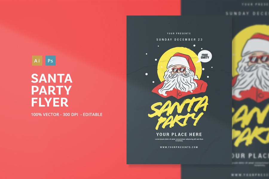 Fully Editable Santa Flyers