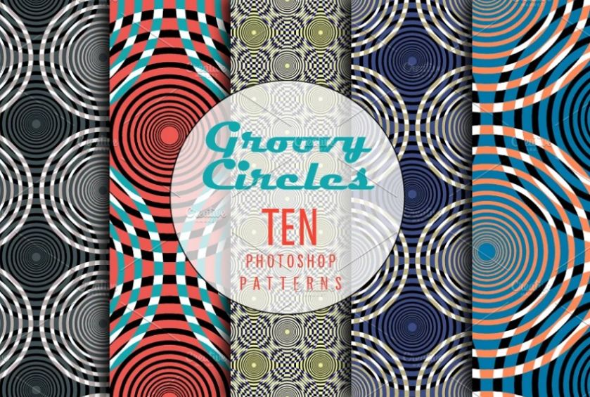 Groovy Circles Photoshop Patterns