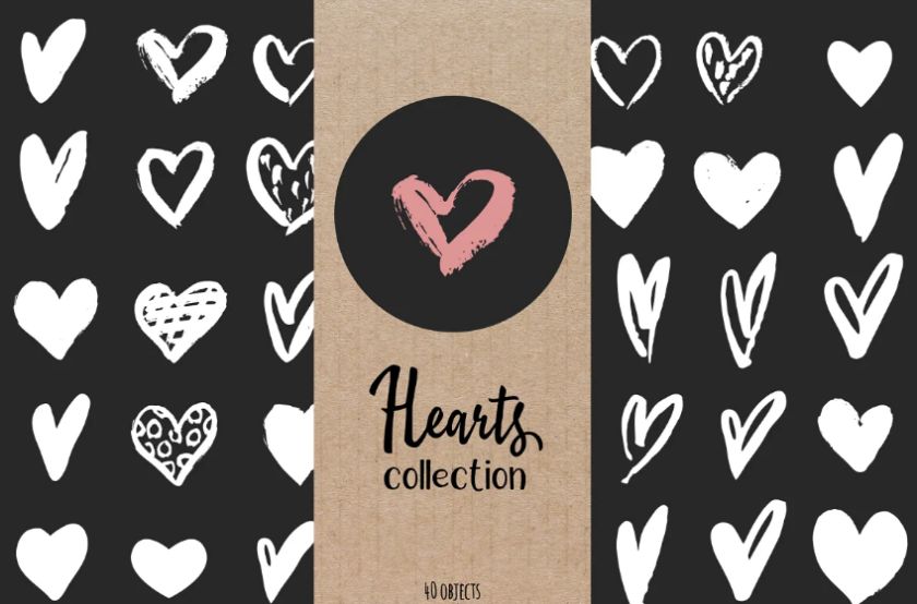 Hand Drawn Hearts Collection