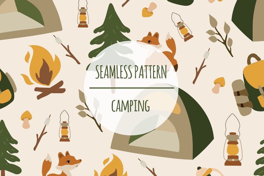 High Resolution Seamless Camping Vectors