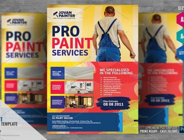 15+ Painting Services Flyer Template PSD Free Download