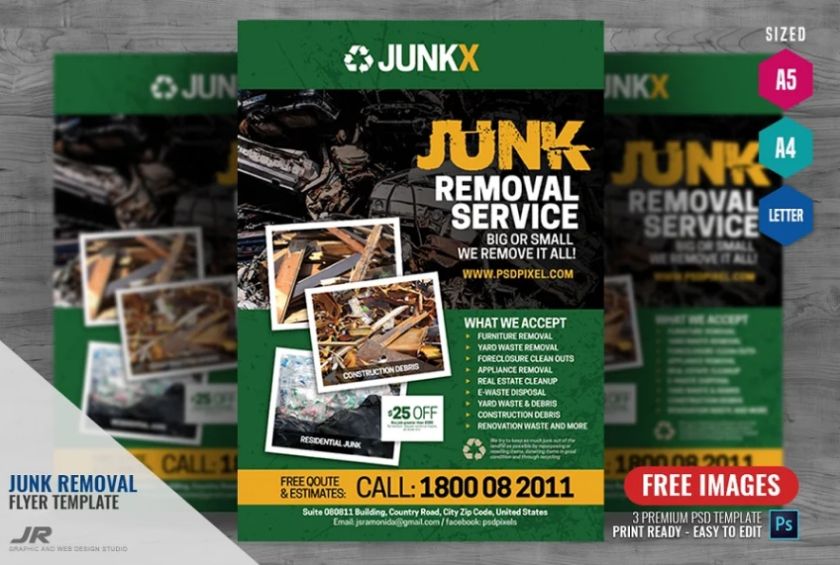 Junk Removal Services PSD Flyer