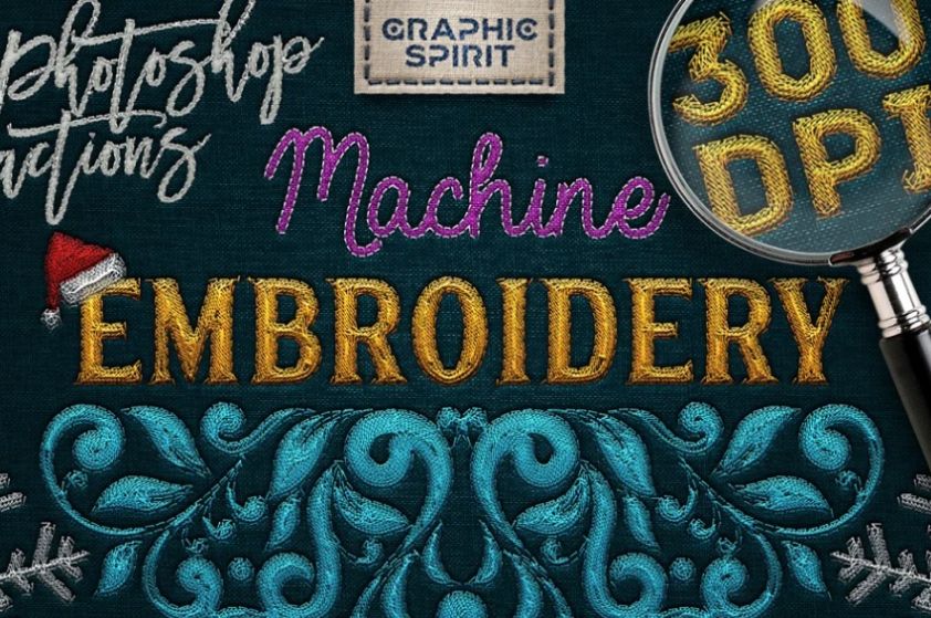 Machine Embroidery Photoshop Action