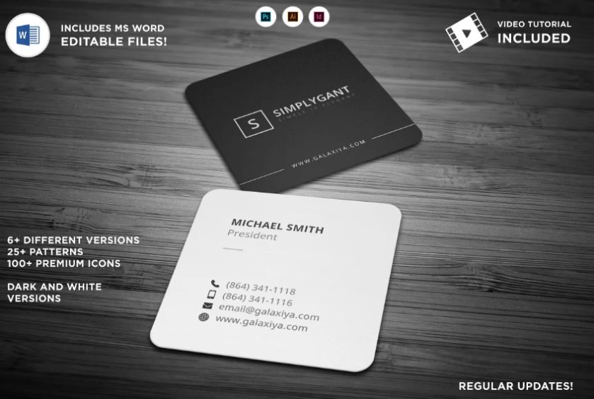 Minimal Square Business Cards