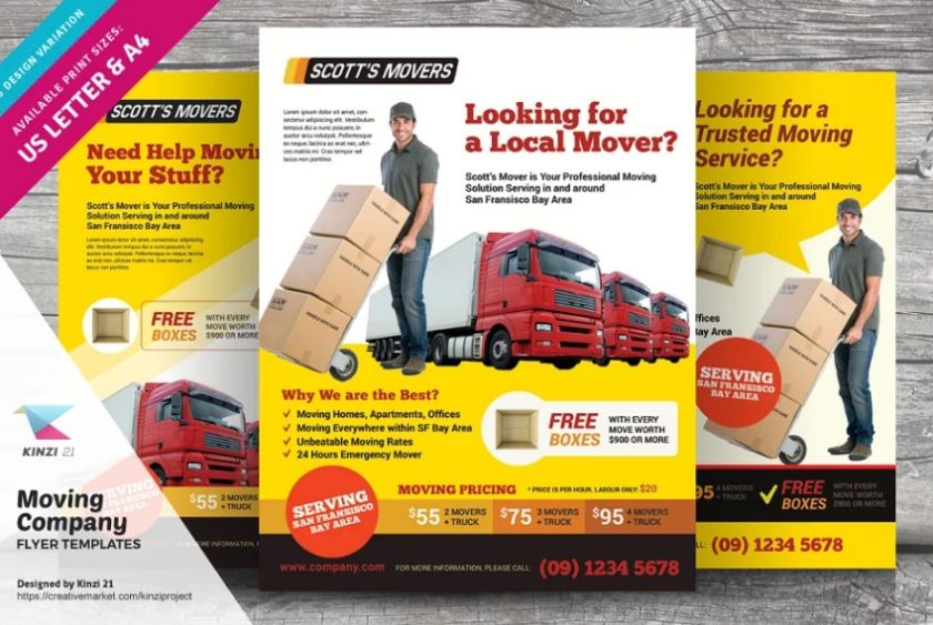 Moving Company Ad Flyer Template
