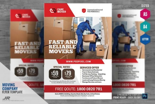 15+ FREE Moving Company Flyer Template PSD - Graphic Cloud