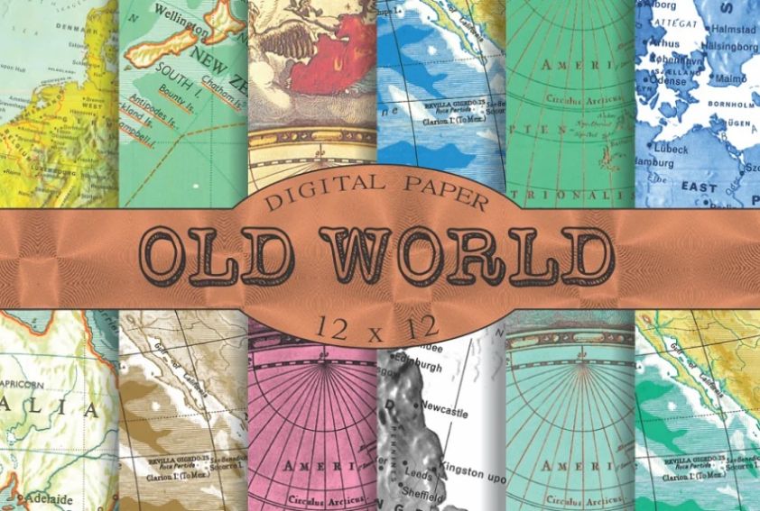 Nautical World Map Patterns