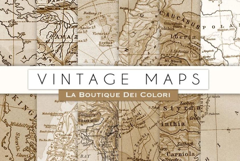 Old World Map Digital Papers