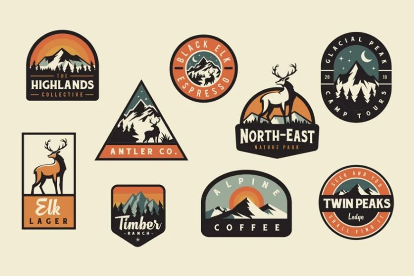 Outdoor Adventure Badges and Logos