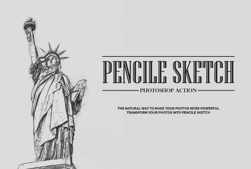 Free Pencil Sketch Photoshop Action Collection